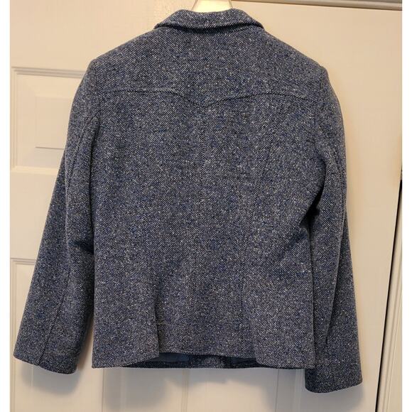 Vintage Liz Claiborne Blue Tweed Fitted Jacket Blazer Size M - Picture 2 of 16